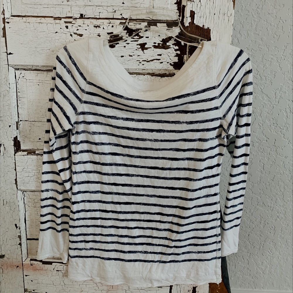 Ann Taylor LoftStriped soft cotton long sleeve top